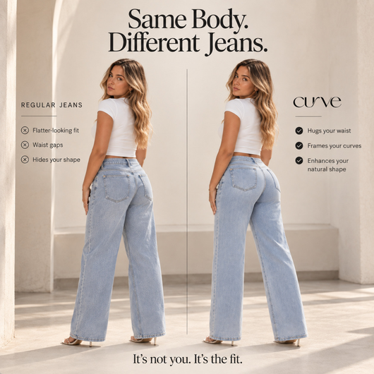 Meet The Curve Jean™ Designed to fit your waist and frame your natural curves