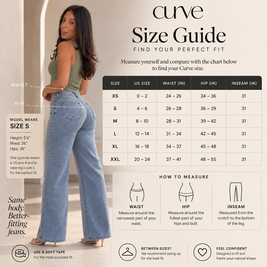 Meet The Curve Jean™ Designed to fit your waist and frame your natural curves