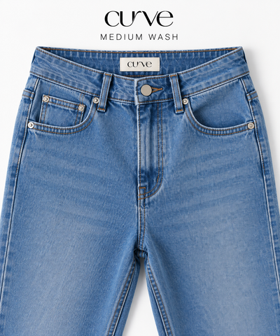 Meet The Curve Jean™ Designed to fit your waist and frame your natural curves