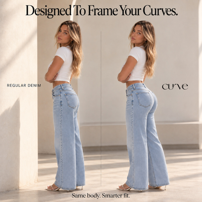 Meet The Curve Jean™ Designed to fit your waist and frame your natural curves