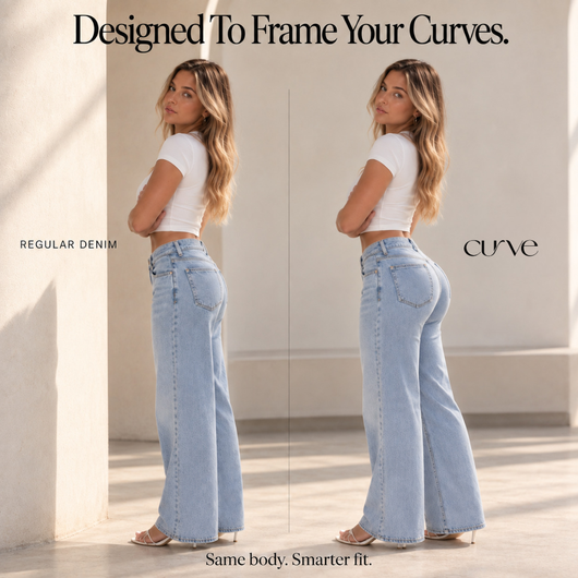 Meet The Curve Jean™ Designed to fit your waist and frame your natural curves
